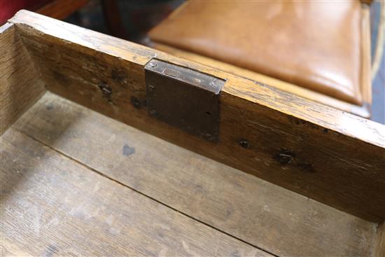 An 18th century walnut chest of three long and two short drawers W.87cm